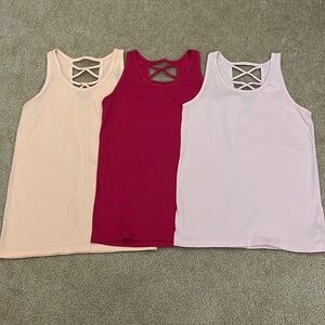 Bundle of 3 Old Navy Girls Cotton Tank Tops - Size L 10-12